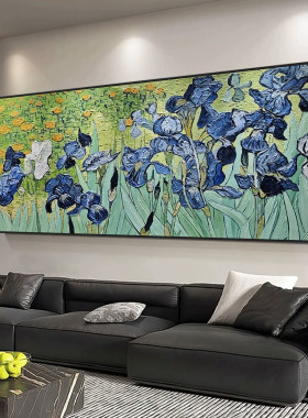 纯手绘油画梵高莺尾花客