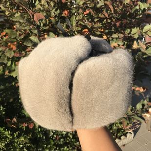 冬季貂皮雷锋帽男款进口银蓝本色全貂毛帽子整貂中年奢华保暖