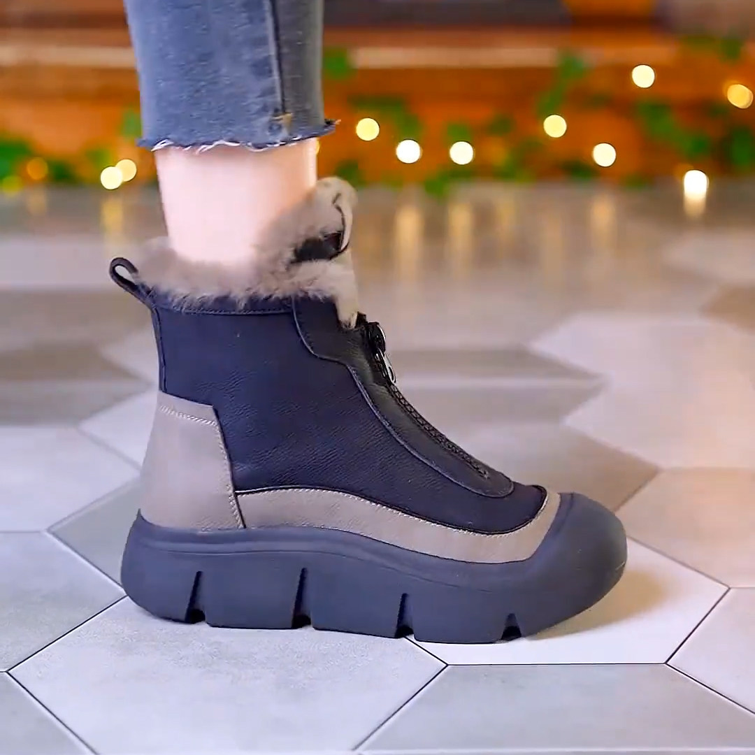 妈妈鞋冬季加绒保暖棉鞋女士厚底软底软面舒适防滑跳舞马丁靴显瘦