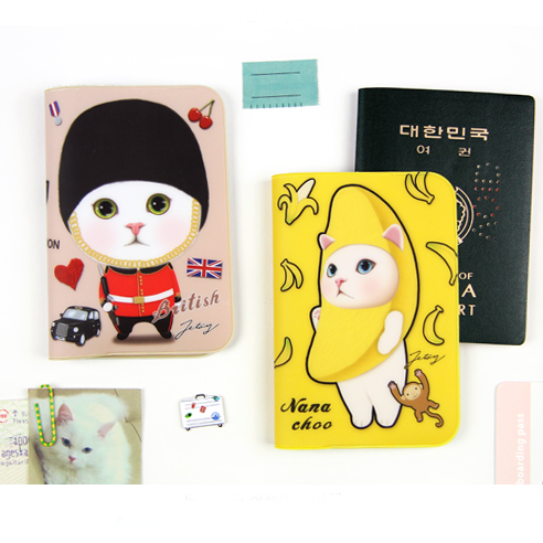 韩国jetoy可爱猫咪卡通护照夹卡夹护照套旅行护照证件包男女适用