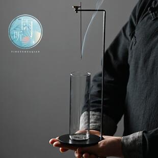 线香香插底座香薰炉倒挂香炉家用首饰架檀香玻璃香炉创意倒立香器