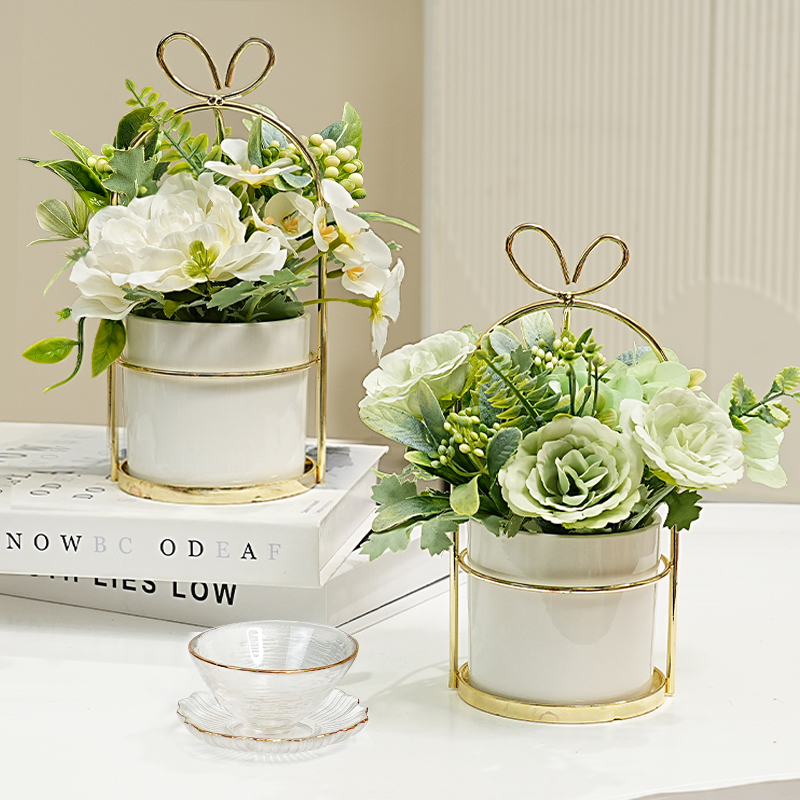 仿真假花玫瑰摆件茶几装饰塑料花