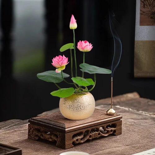 假花仿真供佛莲前堂台荷