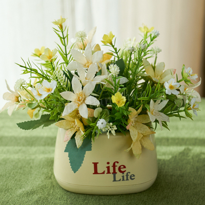 沁园春满星花life盆仿真花假花装饰摆件花束盆景室内家居办公摆设