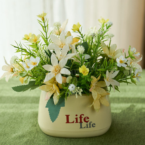 沁园春满星花life盆仿真花假花装饰摆件花束盆景室内家居办公摆设