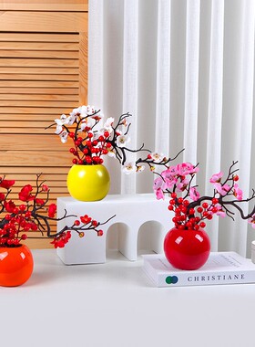 腊梅梅花装饰品盆栽摆件