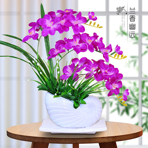 蝴蝶兰仿真花盆景套装兰花花卉