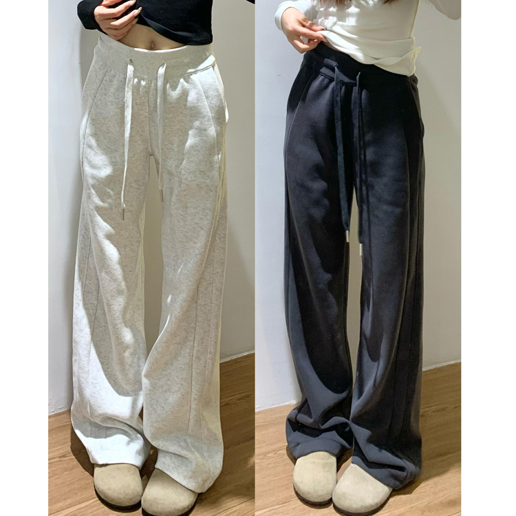 梨型身材休闲运动卫裤女大码秋季2025新款胖妹妹mm宽松显瘦直筒裤