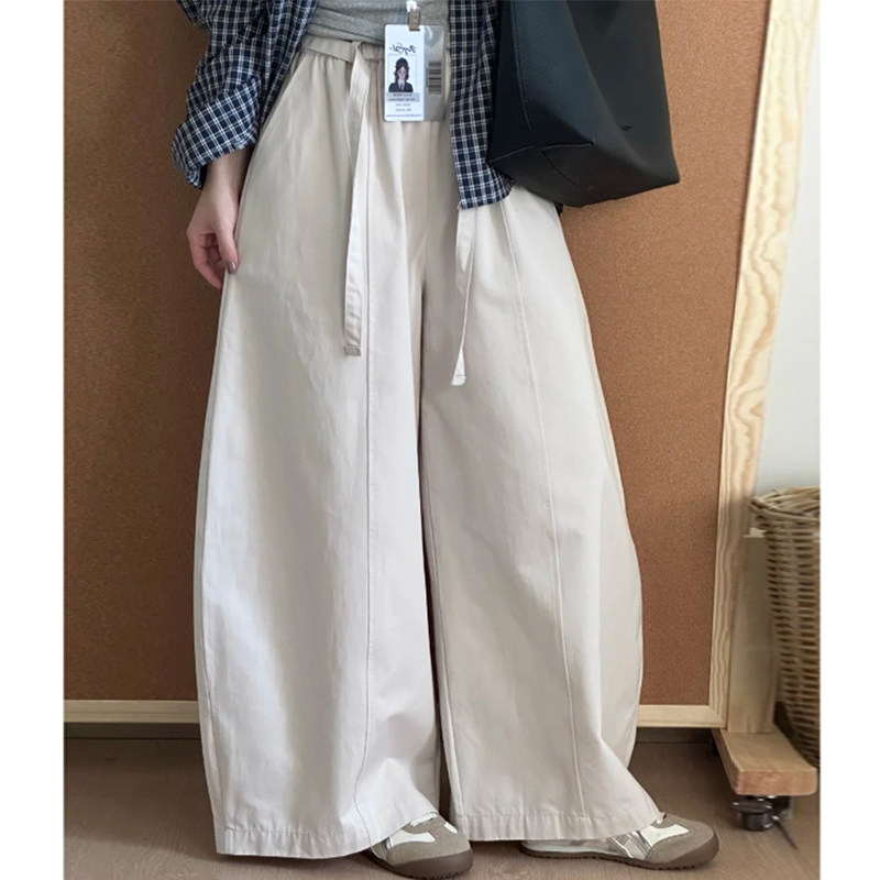 松弛感休闲阔腿裤女大码秋季2025新款胖妹妹mm宽松显瘦抽绳弯刀裤,女装/女士精品,大码裤装,淘宝优惠券,粉丝福利购,淘宝优惠卷
