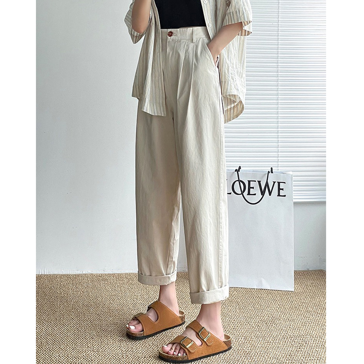 工装哈伦裤女大码阔腿裤子