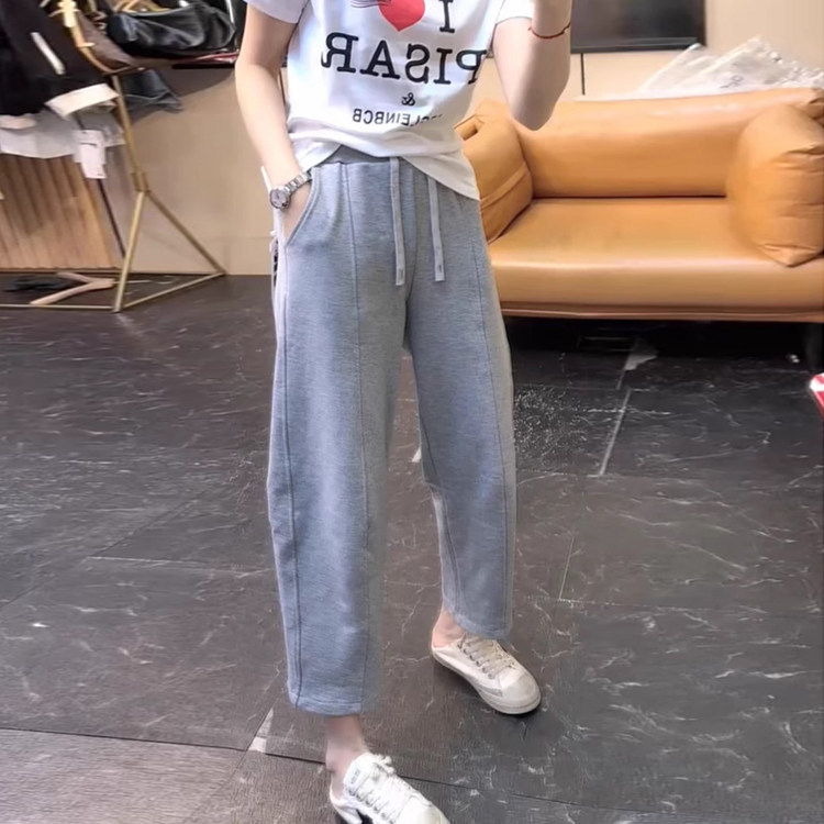 小个子九分休闲卫裤女大码春夏胖妹妹高腰宽松显瘦直筒运动阔腿裤,女装/女士精品,大码裤装,淘宝优惠券,粉丝福利购,淘宝优惠卷