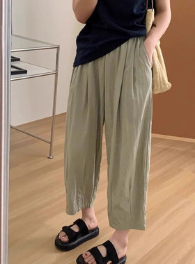 九分休闲奶奶裤女大码夏季薄款