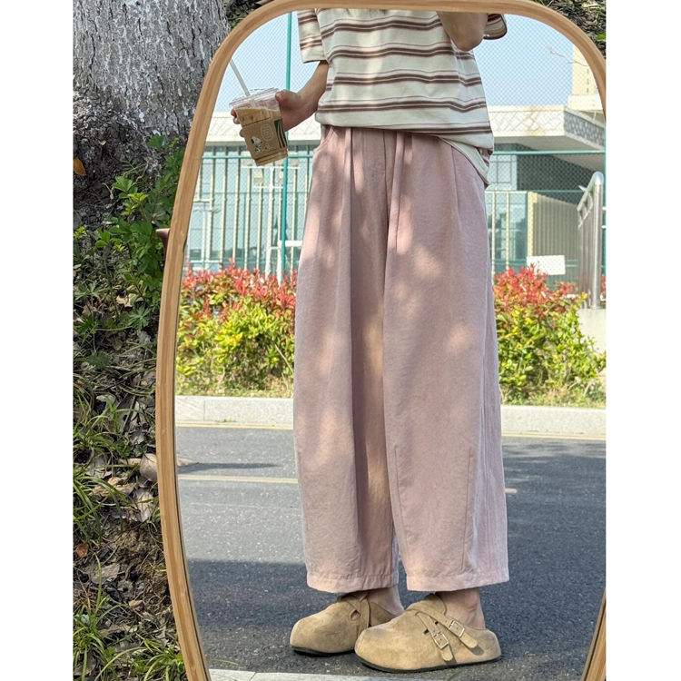 小个子九分休闲哈伦裤女大码夏季薄款胖妹妹mm宽松显瘦阔腿萝卜裤