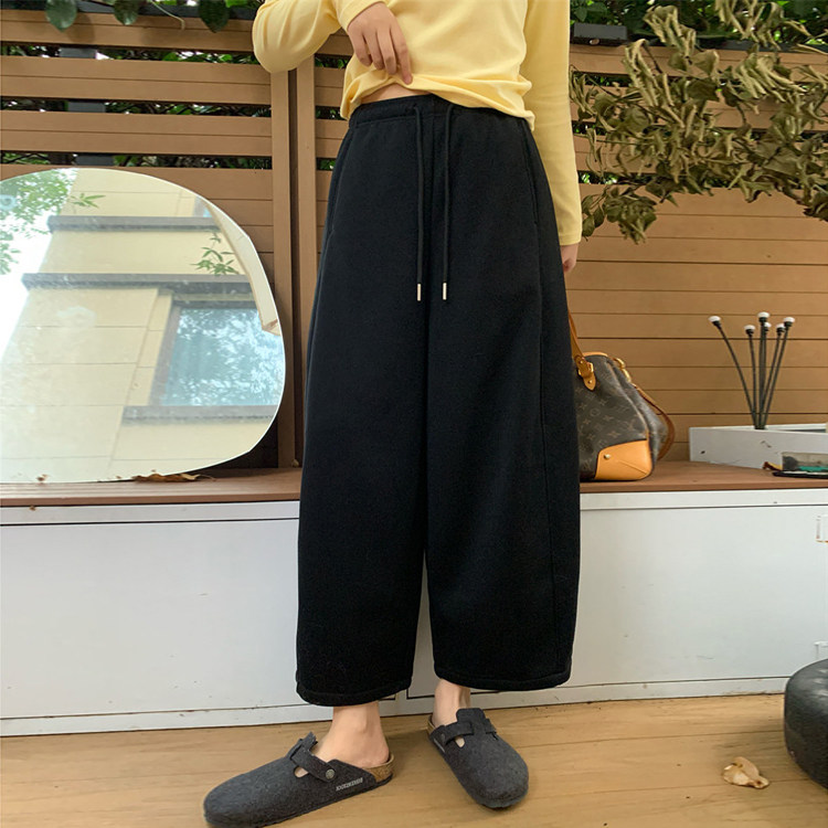 小个子加绒运动卫裤女大码秋冬新款胖妹妹宽松显瘦直筒九分阔腿裤,女装/女士精品,大码裤装,淘宝优惠券,粉丝福利购,淘宝优惠卷