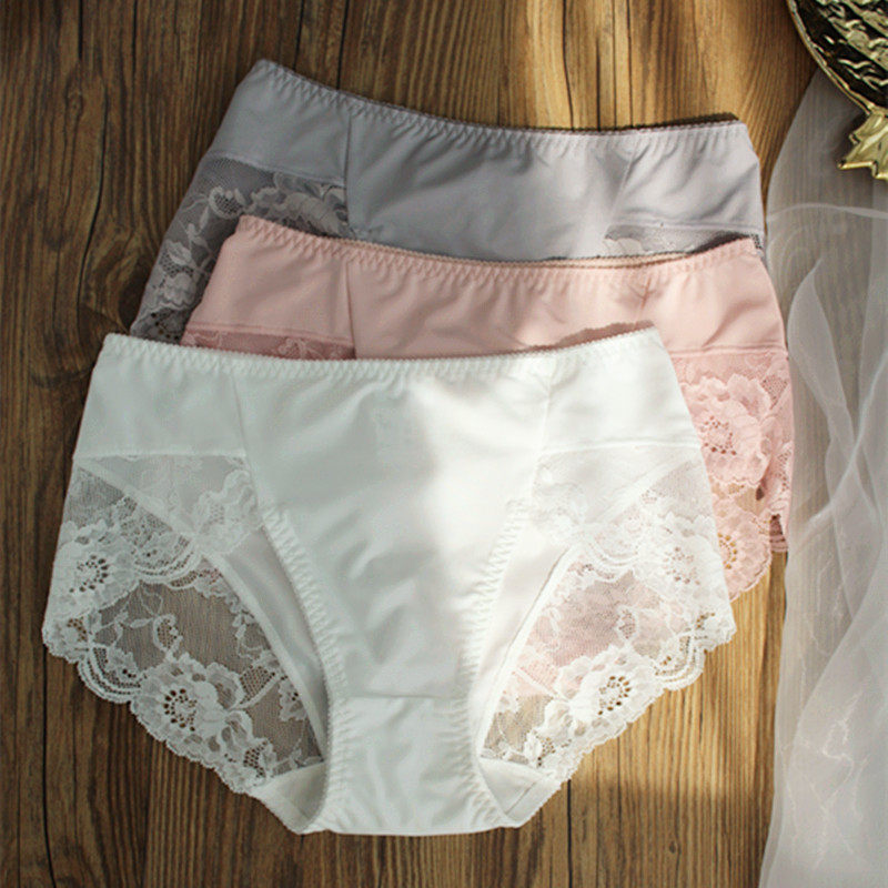 4条内裤女牛奶丝薄软透气纯棉裆女士中腰三角蕾丝无痕裤头大码,女士内衣/男士内衣/家居服,女三角裤,淘宝优惠券,粉丝福利购,淘宝优惠卷