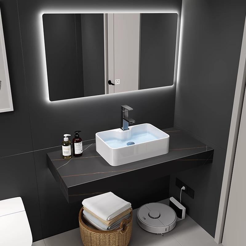 简约岩板陶瓷浴室柜组合