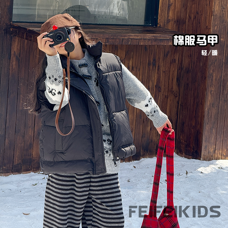 女童马甲2025冬季新款简约百搭不挑人舒适韩版外穿洋气儿童马甲