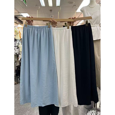 2025春季纯色天丝棉直筒裙半身裙