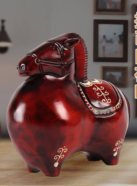 家居大号实木十二生肖马储钱罐超大成人存钱罐只进不出儿童储蓄罐