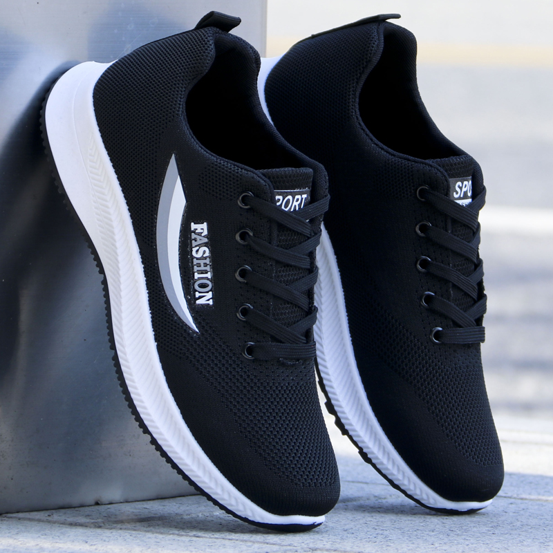 新款透气网面休闲风防臭工作男鞋