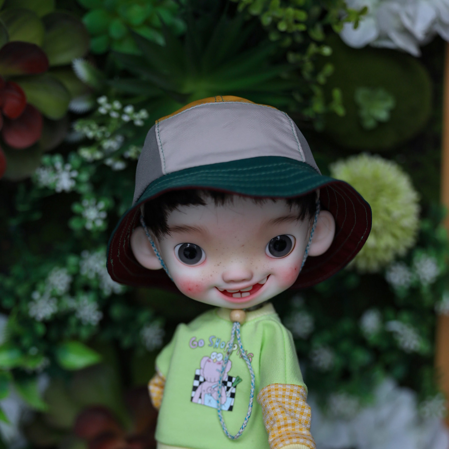 bjd blythe登山帽子 点弟点妹户外运动帽子 大头BJD拼色布艺帽子