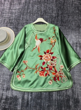 手工刺绣老绣孤品太太服 国风古韵女装上衣外套