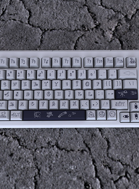 CuXiu太空梦键帽PBT五面热升华工艺细腻手感太空灰机械键盘键帽