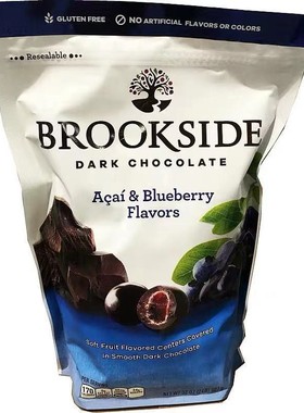 进口Brookside Acai巴西莓蓝莓果汁夹心黑巧克力豆850g现货