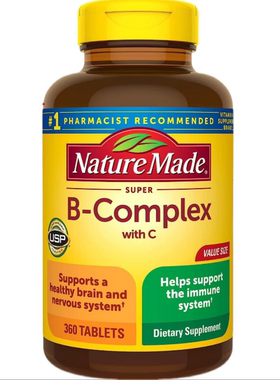 美国NatureMade复合维生素B族营养神经SuperB 360粒