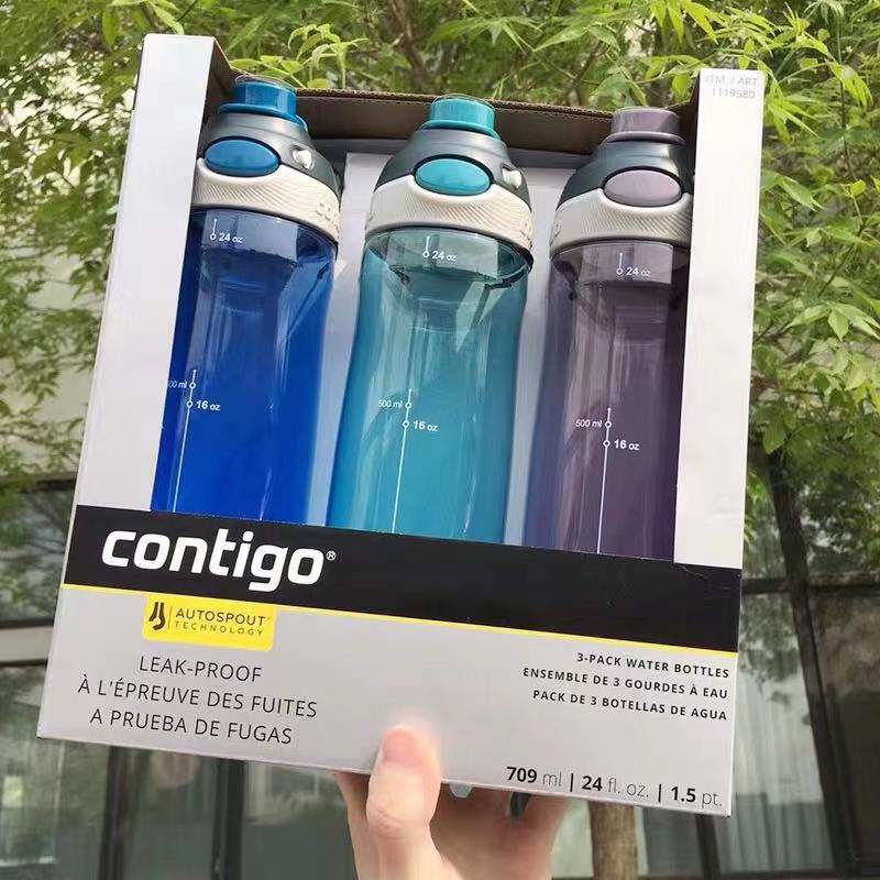 美国*Contigo康迪克防漏水杯成人便携男女运动水杯直饮杯健身水壶