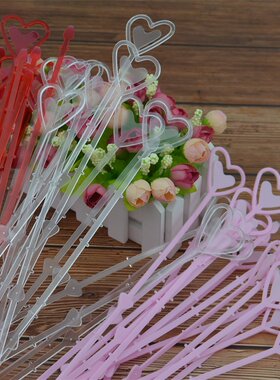 花喜桃心卡片插签花叉花束包装