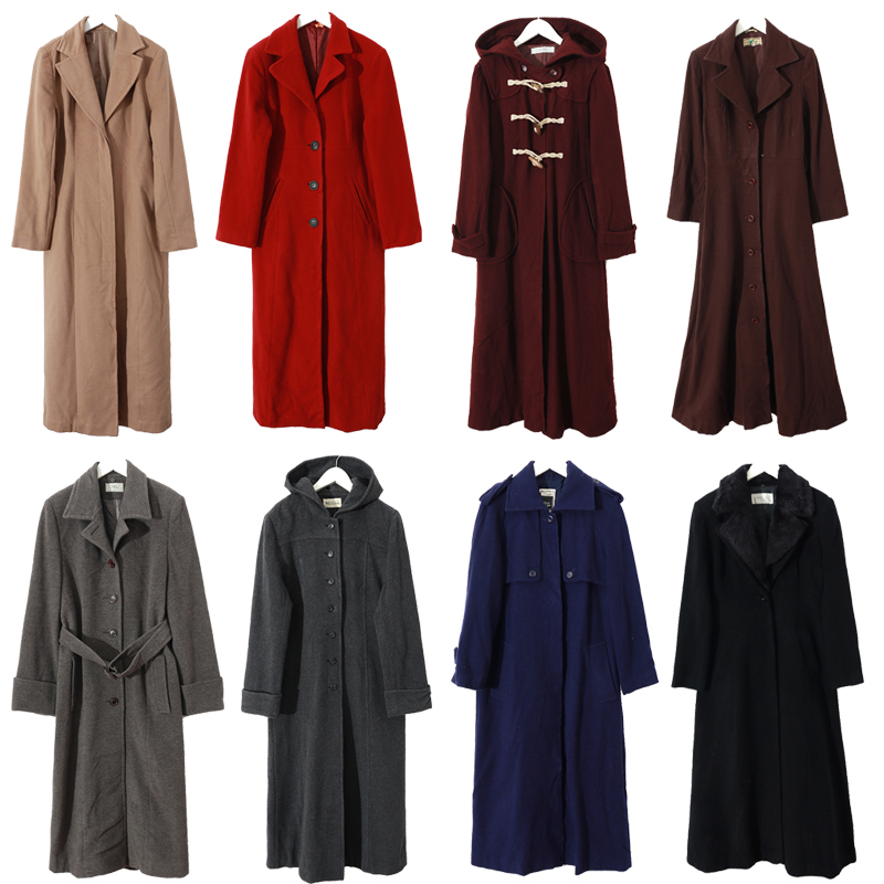 日制古着Vintage复古羊毛大衣尖货宽松气质中长款毛呢外套冬季3