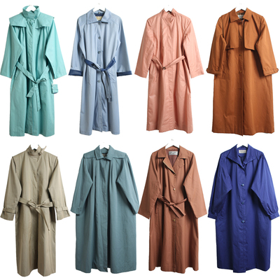 日制古着vintage复古风衣孤品oversize单排扣中长款外套F40-41