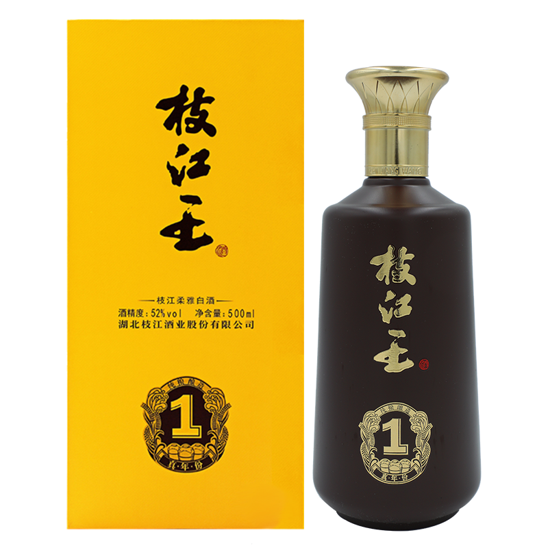 枝江大曲官方旗舰店 枝江王真年份1浓香纯粮食白酒52度1瓶500ml