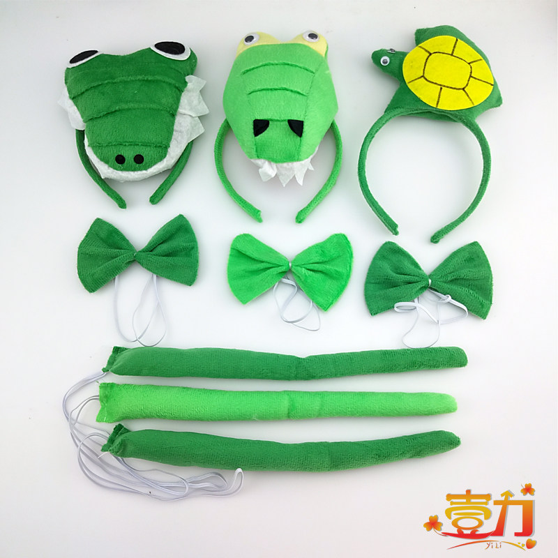 动物头饰表演道具鳄鱼发箍情景剧演出恐龙发箍 龟兔赛跑乌龟发箍