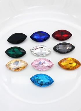玻璃水钻尖底水晶钻异形大马眼彩色钻水钻DIY材料包马眼17X32震撼