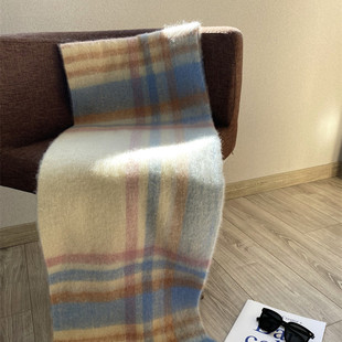 秋冬季ac马海毛仿羊绒彩虹色流苏清新糖果少女甜美ins围巾围脖女