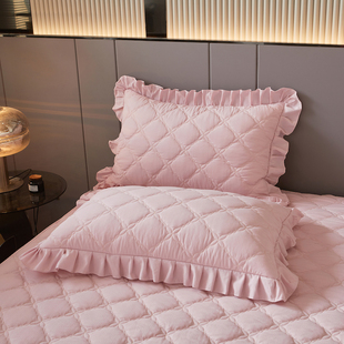 2026年新款枕套 夹棉加厚纯色48x74单人1对枕皮四季款