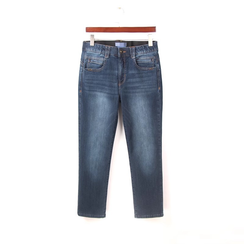 春季新款深蓝色牛仔裤女