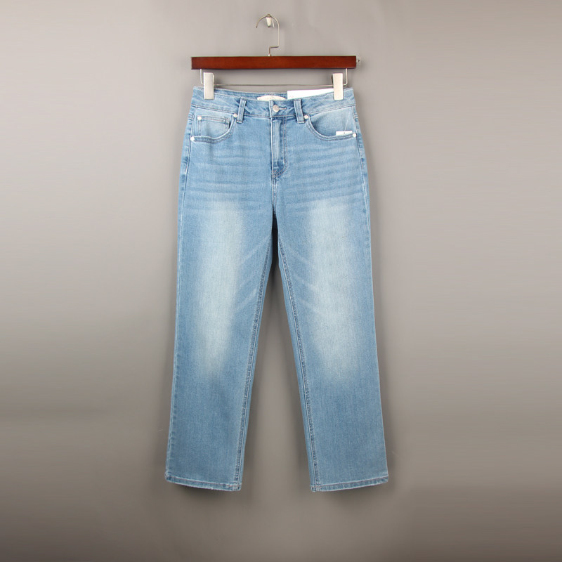秋季新款浅蓝色牛仔裤女
