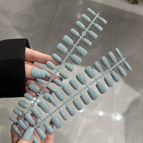 喷涂分码雾霾蓝纯色穿戴甲