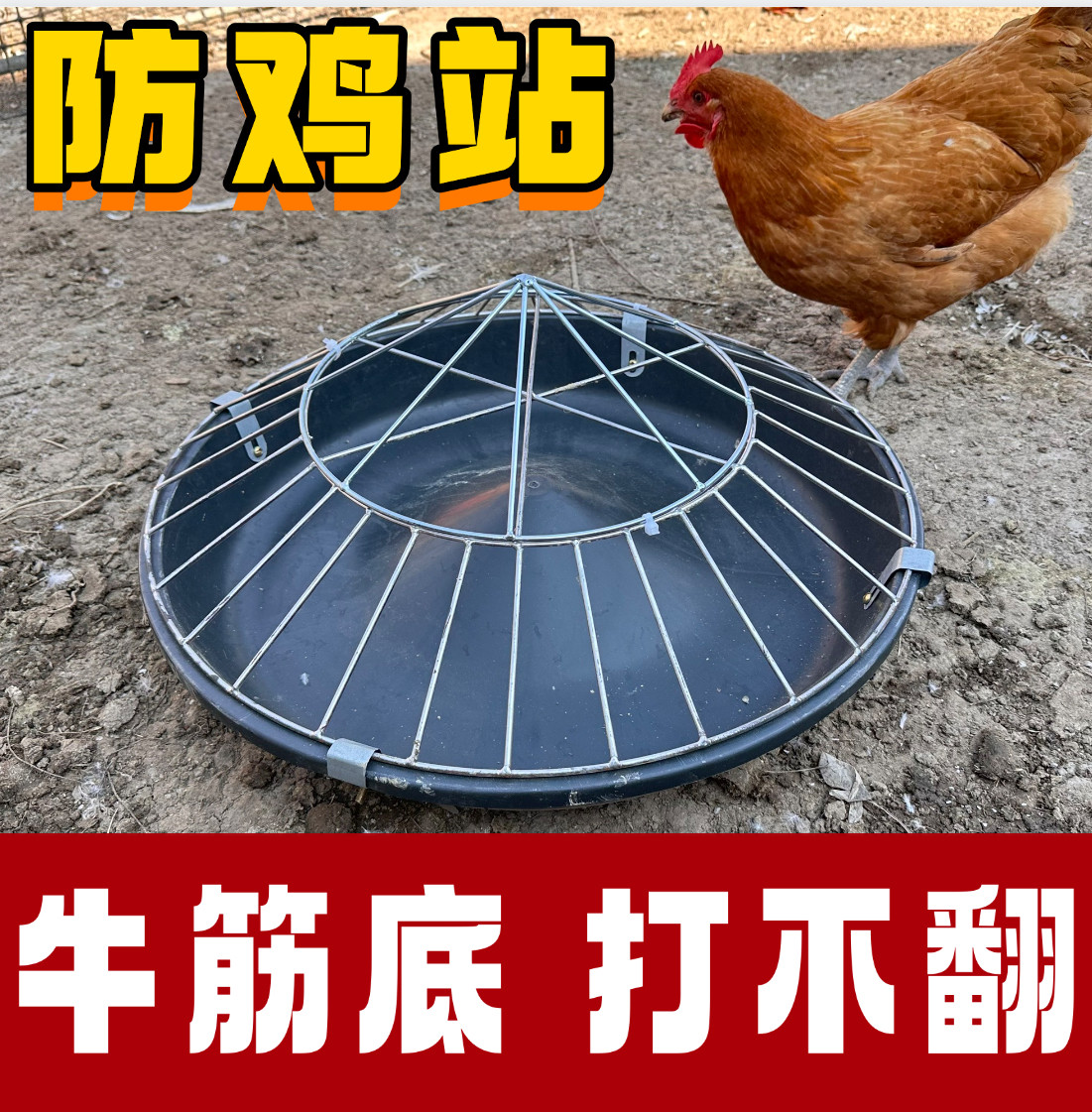 新款鸡食槽养鸡自动喂食器散养喂鸡神器打不翻鸡鸭鹅饮水槽带尖盖