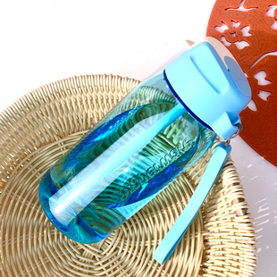 运动简约便携防漏随手水杯有盖男女学生550ml 特百惠乐C吸管杯美式
