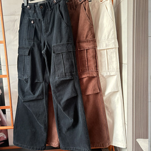 樊樊早安「陪你过冬」480G特厚全棉复合绒工装牛仔裤松弛感休闲裤