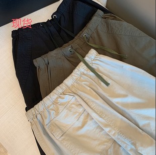 樊樊早安 辣妹风松紧抹胸+裤脚抽绳设计廓形工装裤套装女夏两件套