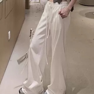 樊樊 早安 慵懒直筒垂感长裤运动休闲短裤女慵懒风简约裤子