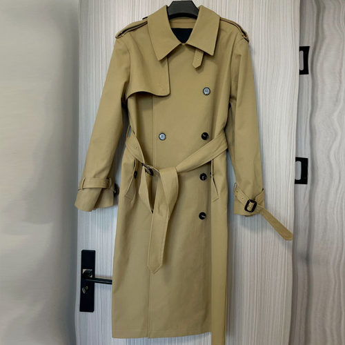 韩系氛围感大衣驼色长款风衣外套