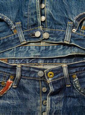 【FINITEMADE】手工服装改制丹宁牛仔裤口袋破洞修补蓝染boro古布