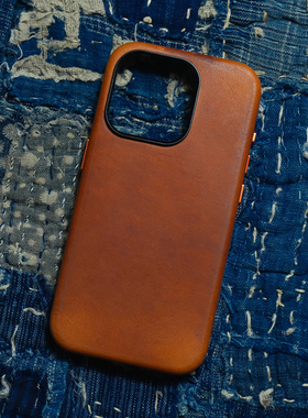horween霍尔文皮革适用iphone苹果1514321ProMax复古磁吸手机壳套