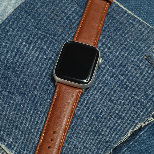 进口高级真皮iwatch复古表带